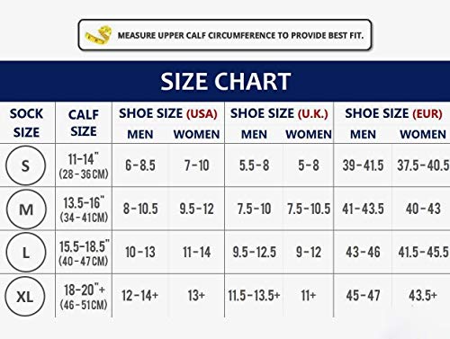Lepfun Laxuri Calcetines de Compresión Medias de Compresión (20 – 30 mmHg) para Deporte, Trotar, Correr, Volar, Viajar, Varicosas，Embarazo y Médicos (X-Large)