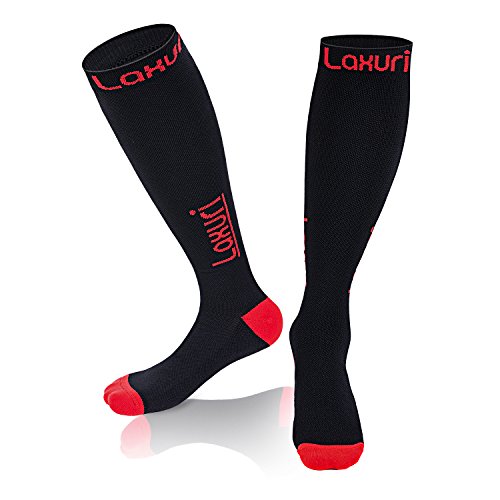 Lepfun Laxuri Calcetines de Compresión Medias de Compresión (20 – 30 mmHg) para Deporte, Trotar, Correr, Volar, Viajar, Varicosas，Embarazo y Médicos (X-Large)