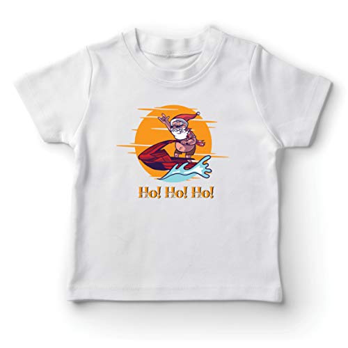 lepni.me Camiseta para Niño/Niña Cool Surfing en Jet Santa Claus, Hawaiano (14-15 Years Blanco Multicolor)