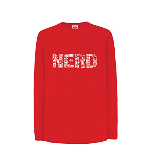 lepni.me Camiseta para Niño/Niña Nerd - Programador o Jugador Idea de Regalo Divertido (7-8 Years Rojo Multicolor)