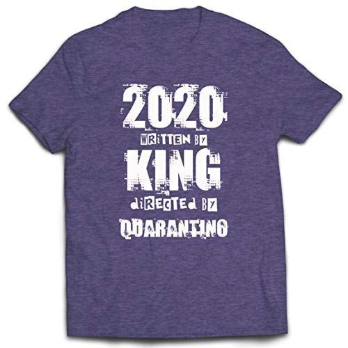 lepni.me Camisetas Hombre 2020 Escrito por King Dirigido por Quarantino Cuarentena Divertida (Medium Cuero Gris Multicolor)