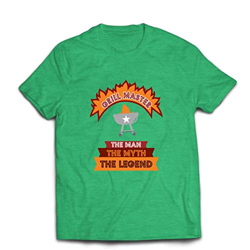 lepni.me Camisetas Hombre Maestro de la Parrilla, Chef de la Barbacoa, Divertidas Ideas de Regalos para barbacoas. (XX-Large Brezo Verde Multicolor)