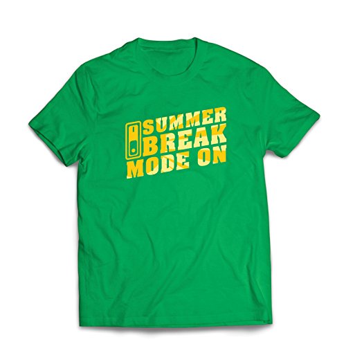 lepni.me Camisetas Hombre Vacaciones de Verano - Modo Encendido, Trajes Vacaciones de Vacaciones, Citas de (XXX-Large Verde Multicolor)