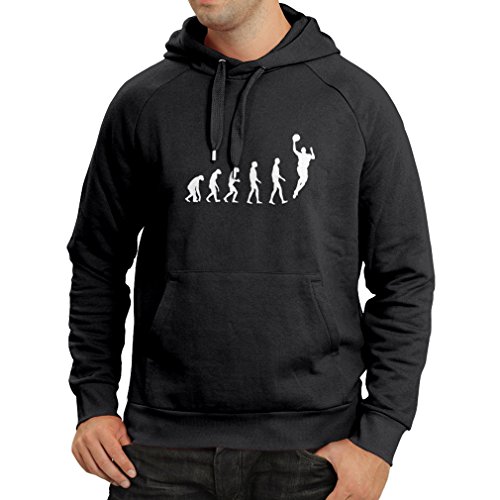 lepni.me Sudadera con Capucha evolución de Baloncesto - Canasta de la Calle, me Encanta Este Juego, Gran Fan de Regalo (Small Negro Blanco)