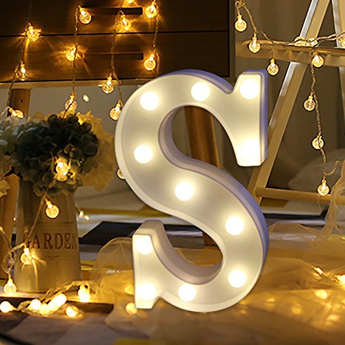 Letras Led Letras Decorativas Letras Alphabet Light Luces De Espejo Del Alfabeto A-Z con Luces de LED para Decoración de DIY Wedding Party Dormitorio Decoración (S)