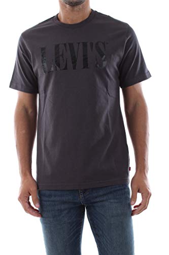 Levi's Relaxed Graphic tee Camiseta, Gris (90's Serif Logo Forged Iron 0045), Large para Hombre