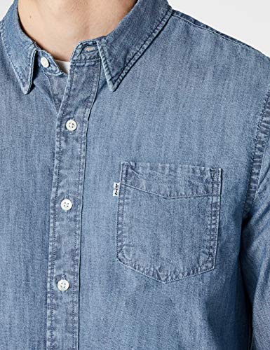 Levi's Sunset 1 Pocket Shirt Camisa Vaquera, Azul (Chambray Indigo 0345), Large para Hombre