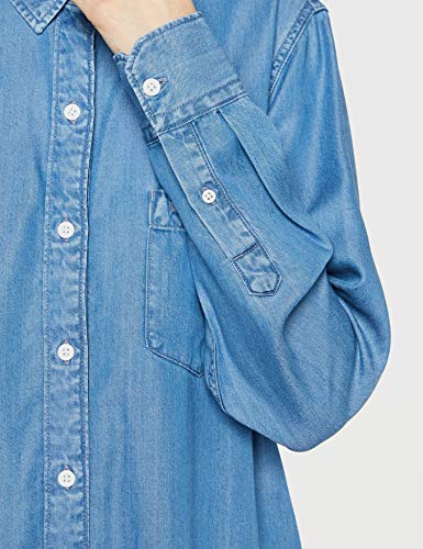 Levi's The Ultimate BF Shirt Blusa, Azul (Medium Authentic Wash (P) 0025), Mujer