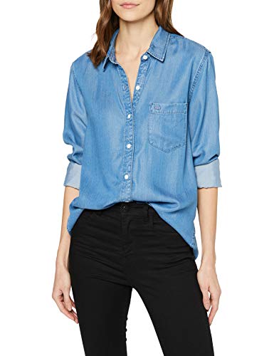 Levi's The Ultimate BF Shirt Blusa, Azul (Medium Authentic Wash (P) 0025), Mujer