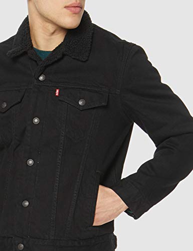 Levi's Type 3 Chaqueta Vaquera, Negro (Berk Sherpa Trucker 0100), Medium para Hombre