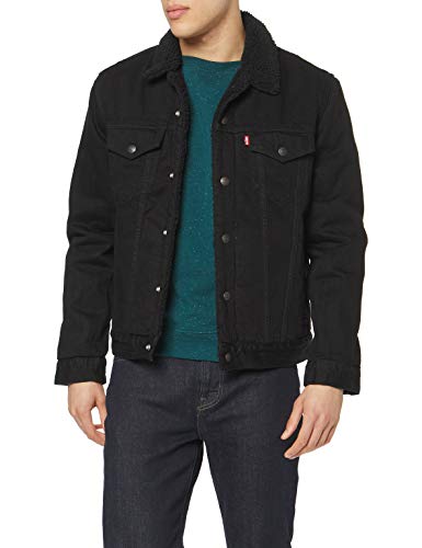 Levi's Type 3 Chaqueta Vaquera, Negro (Berk Sherpa Trucker 0100), Medium para Hombre