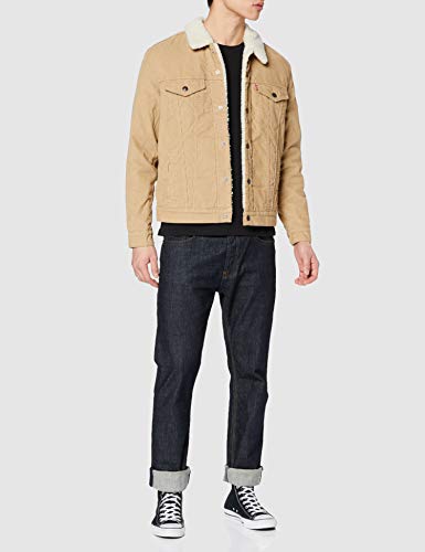 Levi's Type 3 Sherpa Trucker Chaqueta Vaquera, Beige (True Chino Cord Better 0066), X-Small para Hombre