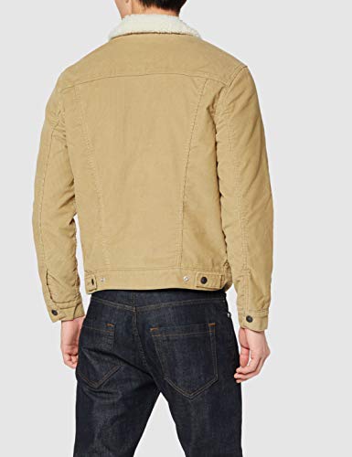 Levi's Type 3 Sherpa Trucker Chaqueta Vaquera, Beige (True Chino Cord Better 0066), X-Small para Hombre