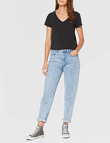 Levi's Vneck Camiseta, Negro (Caviar 0003), Small para Mujer