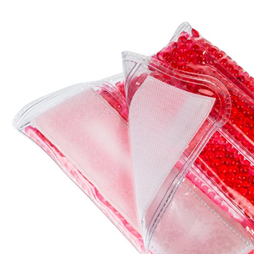 LEVIVO CD03 Funda enfriadora de Botellas con 7 cámaras de Gel y Cierre de Velcro, Rojo, 20 cm