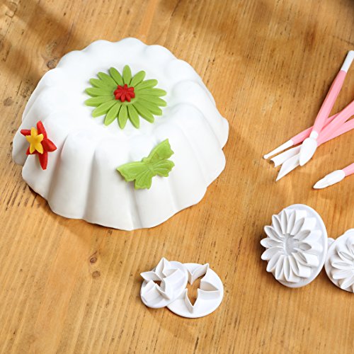 LEVIVO Set de decoración para Tartas, Blanco, 1 cm