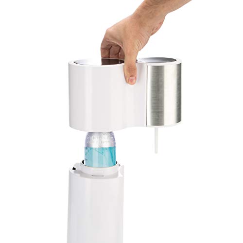 Levivo Set de máquina para soda con 2 botellas y un cilindro de CO2, máquina para añadir gas carbonatado al agua del grifo con un solo botón, dosificación de la cantidad de gas, Blanco