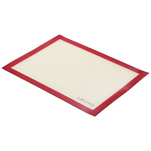 Levivo Tapete para Hornear de Silicona, Estera de Horno Antiadherente, Lámina de Horno Apta para el Lavavajillas - Estera para Hornear, 30 x 40 cm, Rojo