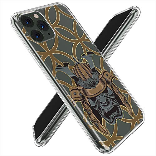 Lex Altern TPU Funda para Apple iPhone 11 Pro SE XS MAX XR 8 X 7 Plus 6s 5 Japan KNoche Mask Transparente Helmet Delgado Ligera Negra Dark Surcafe Carcasa Cubierta Angry Horn uk1312