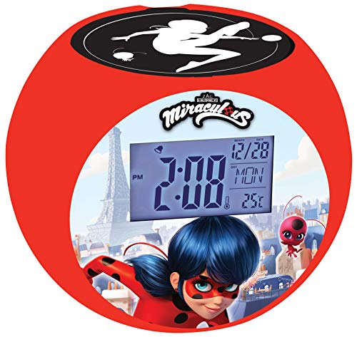 Lexibook - Despertador Digital, Rojo (Ladybug), 13 x 10 x 10.7 cm