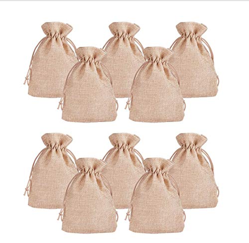 Lezed 20 pcs Bolsita Saco de Yute Bolsas de Arpillera Bolsas de Joyas Cordón Bolsa de Lino Bolsa de Yute Bolsas de Arpillera con Bolsas de Cordón de Regalo para Fiesta de Boda y Artesanía de DIY