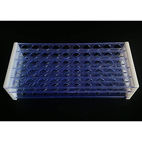 Lezed Transparente Plástico Rack de Tubo de ensayo de laboratorio Soporte de tubo oporte para tubos de ensayo de laboratorio escolar 50 Agujeros de Agujeros 16mm 3 Capas