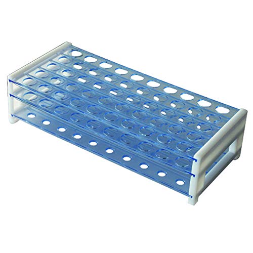 Lezed Transparente Plástico Rack de Tubo de ensayo de laboratorio Soporte de tubo oporte para tubos de ensayo de laboratorio escolar 50 Agujeros de Agujeros 16mm 3 Capas