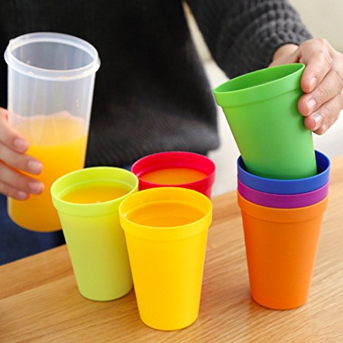 LHKJ 8 pcs Vasos de Plástico, Vasos de Whisky, Vasos de cóctel, Vasos de Fiesta, Vaso de plástico Son irrompibles, Sin BPA, Reutilizables y encajables