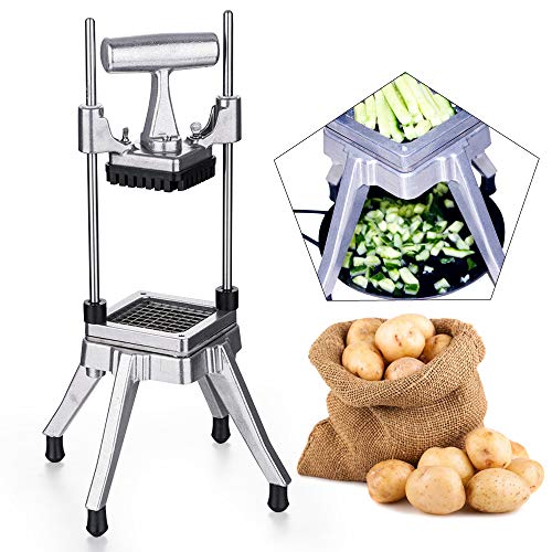 LianDu 1/4" Herramienta de Corte de Vegetales Vertical Cortador de Papas Industrial Astilladora de Patatas Herramienta Manual Astilladora de Papas