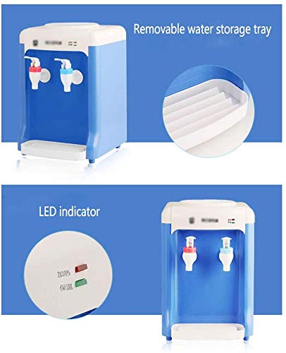 LIANYANG Dispensador de Agua con dispensador de Enfriador de Agua de encimera de Grifo:Agua fría y Caliente,dispensador de Enfriador de Carga Superior,Ideal para Uso en el hogar(Blanco/Azul)