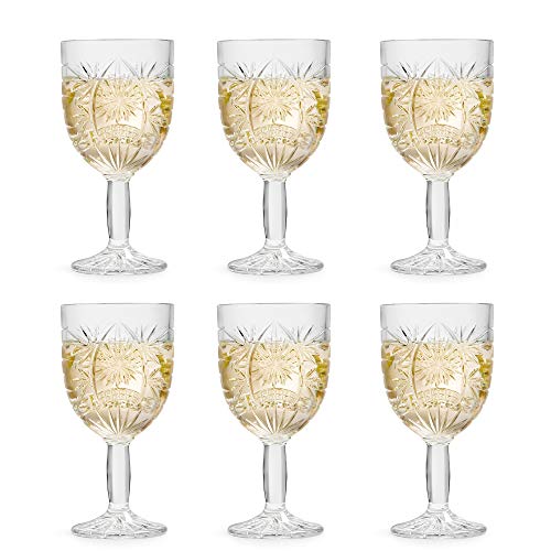 Libbey Copa de Vino Atik 230 ml/23 cl – 6 Unidades – Motivo Estrellado – Apto para Lavado en lavavajillas