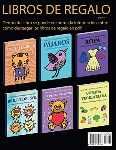 Libros de pintar para niños de 2 años (Insectos): Este libro tiene 40 páginas para colorear con líneas extra gruesas que sirven para reducir la ... muy pequeños a desarrollar el control del l