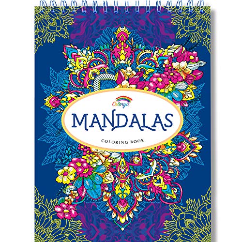 Libros Mandalas Colorear Adultos por Colorya, Papel Calidad Premium, Sin Manchas, Impresión A Una Cara, Libro Tamaño A4 y Espiralado + Ebook Extra con ejemplos, ideas y tips para colorear