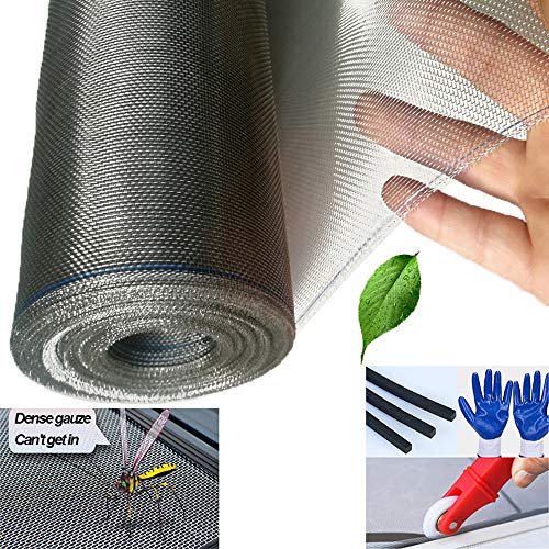 LIBWX Malla de Malla de Acero Inoxidable 304, Malla de mosquitera mosquitera Invisible Nano para Ventana de Puerta, Protege al bebé y a la Familia de Insectos y Insectos,1.2x5m(3.9x16.4ft)