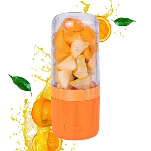 Licuadora Exprimidor Magnética Portátil, USB Recargable De 400 Ml, Taza De Jugo De Mezclador Personal De Viaje para Latas/Batidos/Batidos Y Más,Naranja