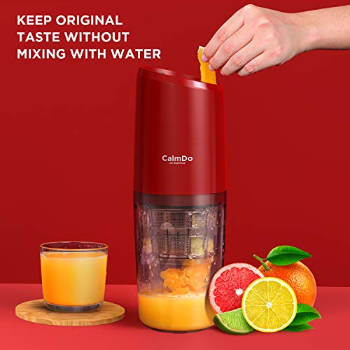 Licuadora Prensado en Frio, CalmDo PJ801 Lenta Extractor de Zumo Portátil, Exprimidor de Frutas Slow Juicer con Función Inversa, USB Recargable, sin BPA