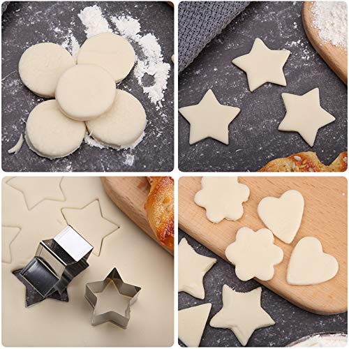 Liesun Juego de cortadores de Galletas, Moldes para Galletas, 24 moldes cortadores de Galletas de Acero Inoxidable para decoración de Tartas y Fondant, Formas