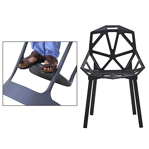 Life HS Volver Hueco geométrica Plastic Chair Silla de Acero Restaurante Cafetería Silla de Comedor, S Tipo de Ancho y ergonómico Asiento cómodo humanizado Volver, para de Interior,Amarillo