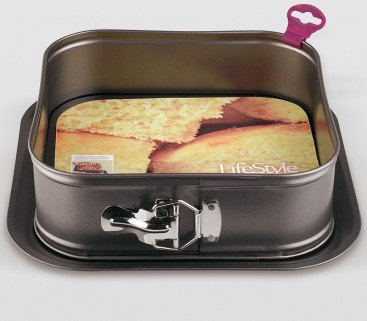 Life Style - Molde de Horno Desmontable - Cuadrado con Bandeja y Doble Capa Antiadherente - 24 cm