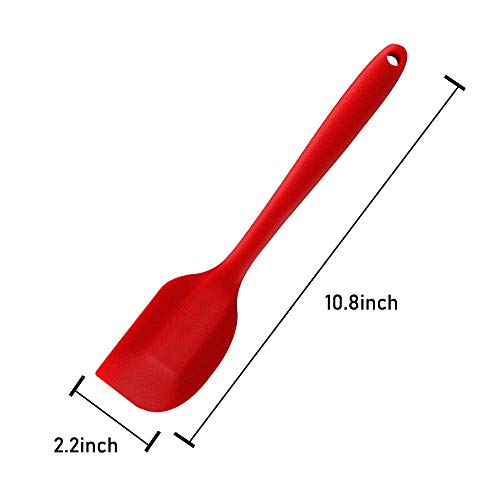 Lifreer - Espátula de silicona antiadherente, resistente al calor, 230 °C, utensilios de cocina de silicona antiadherente, con núcleo de acero inoxidable para cocinar, hornear y mezclar (rojo)