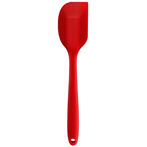 Lifreer - Espátula de silicona antiadherente, resistente al calor, 230 °C, utensilios de cocina de silicona antiadherente, con núcleo de acero inoxidable para cocinar, hornear y mezclar (rojo)