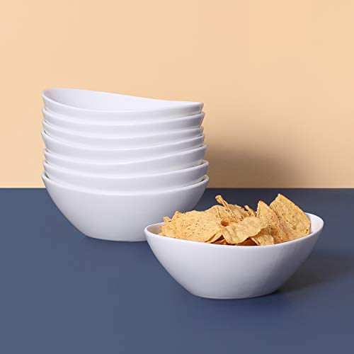 LIFVER 18cm / 450ml Cuenco de Sopa de Porcelana/Ensaladera, Blanco Natural, Juego de 6