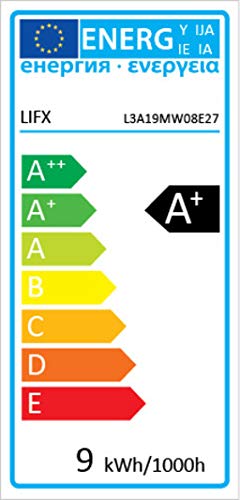 LIFX Bombilla Mini E27, Ajustable, no Requiere Concentrador, 9 W, Blanco, Paquete de 1