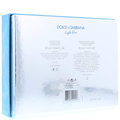 Light blue Eau De Toilette 25 ml + Body Cream 50 ml di Dolce&Gabbana, Donna - Cofanetto