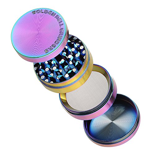 LIHAO 2" Grinder 4 Piezas Grinder Metálico con Rascador Polen para Hierbas y Especias (5cm, Multicolor)