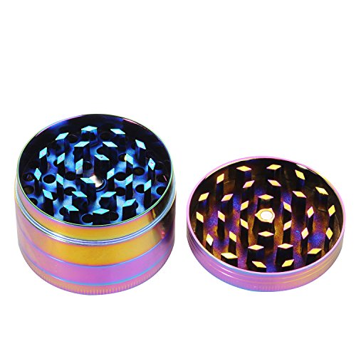 LIHAO 2" Grinder 4 Piezas Grinder Metálico con Rascador Polen para Hierbas y Especias (5cm, Multicolor)