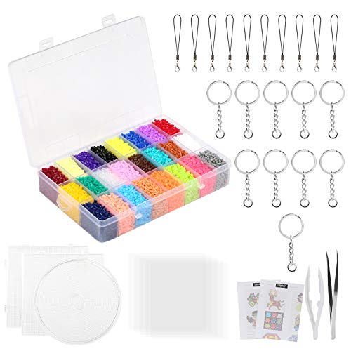 LIHAO 24000 Mini Cuentas y Abalorios Plásticos Cuentas para Planchar de 24 Colores para DIY Manualidad (2,6MM)