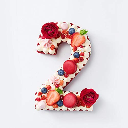 LIHAO Molde de Silicona Números Moldes de Formas Específicas para Tarta Pastel Repostería Cumpleaños Aniversario de Bodas - Número 2