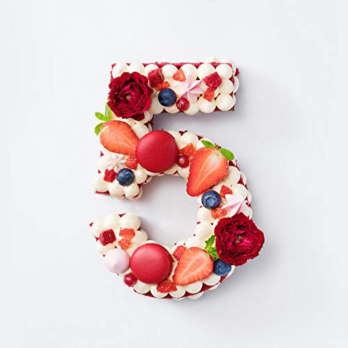 LIHAO Molde de Silicona Números Moldes de Formas Específicas para Tarta Pastel Repostería Cumpleaños Aniversario de Bodas - Número 5