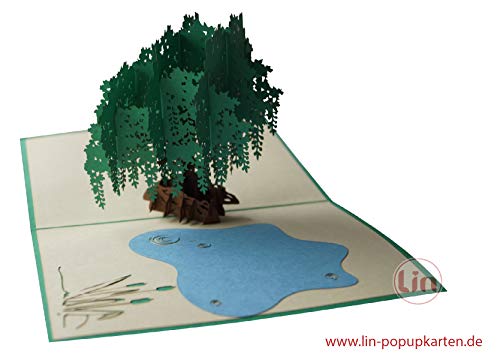 LIN 17593, tarjeta pop up para cumpleaños, tarjetas de felicitación en 3D plegables, tarjetas de cumpleaños, tarjetas para el día de la madre, cupones para estanque, árbol de Navidad, N347